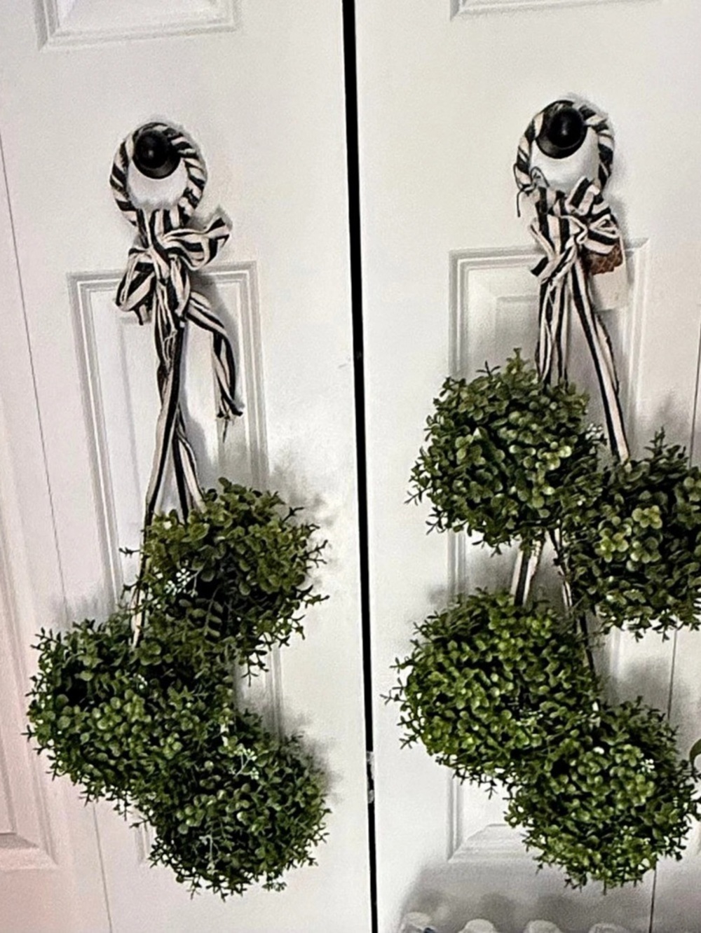 Green & Black Hanging Faux Greenery Arrangement